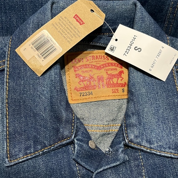 Levis Mens Trucker Denim Jacket Medium Dark Wash Sizes S and L NWT - Picture 5 of 7